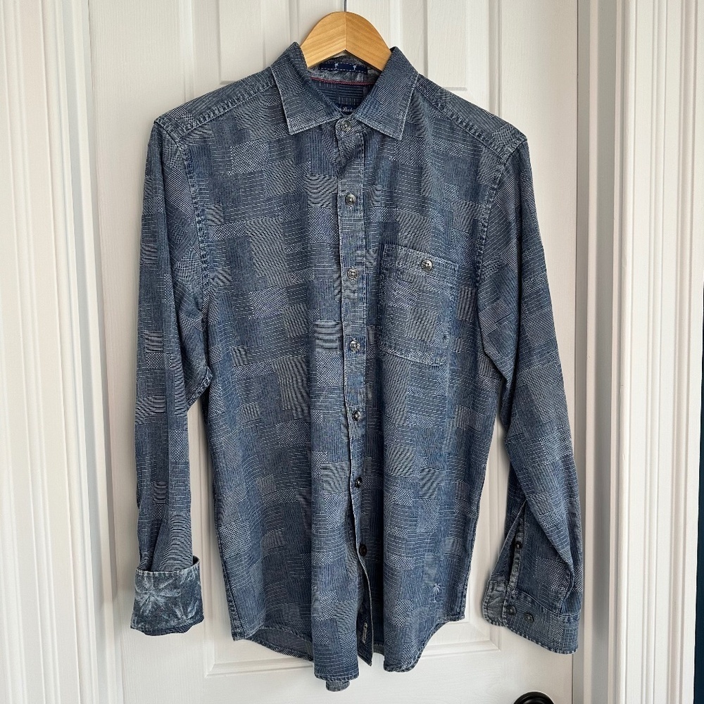 Tommy Bahama Men's Paradise Patchwork Long-Sleeve Shirt EUC - Picture 3 of 6